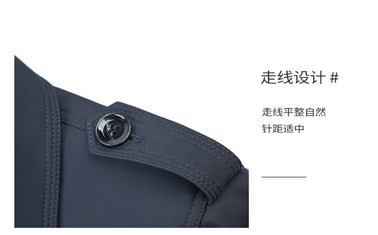 New Autumn Winter Men's Trench Coats Fashion England Style Long Jackets Men Business Casual Windbreaker Coats 2026 Men Clothing