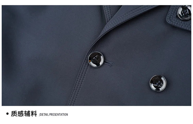 New Autumn Winter Men's Trench Coats Fashion England Style Long Jackets Men Business Casual Windbreaker Coats 2026 Men Clothing