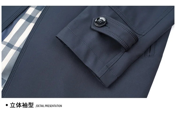 New Autumn Winter Men's Trench Coats Fashion England Style Long Jackets Men Business Casual Windbreaker Coats 2026 Men Clothing